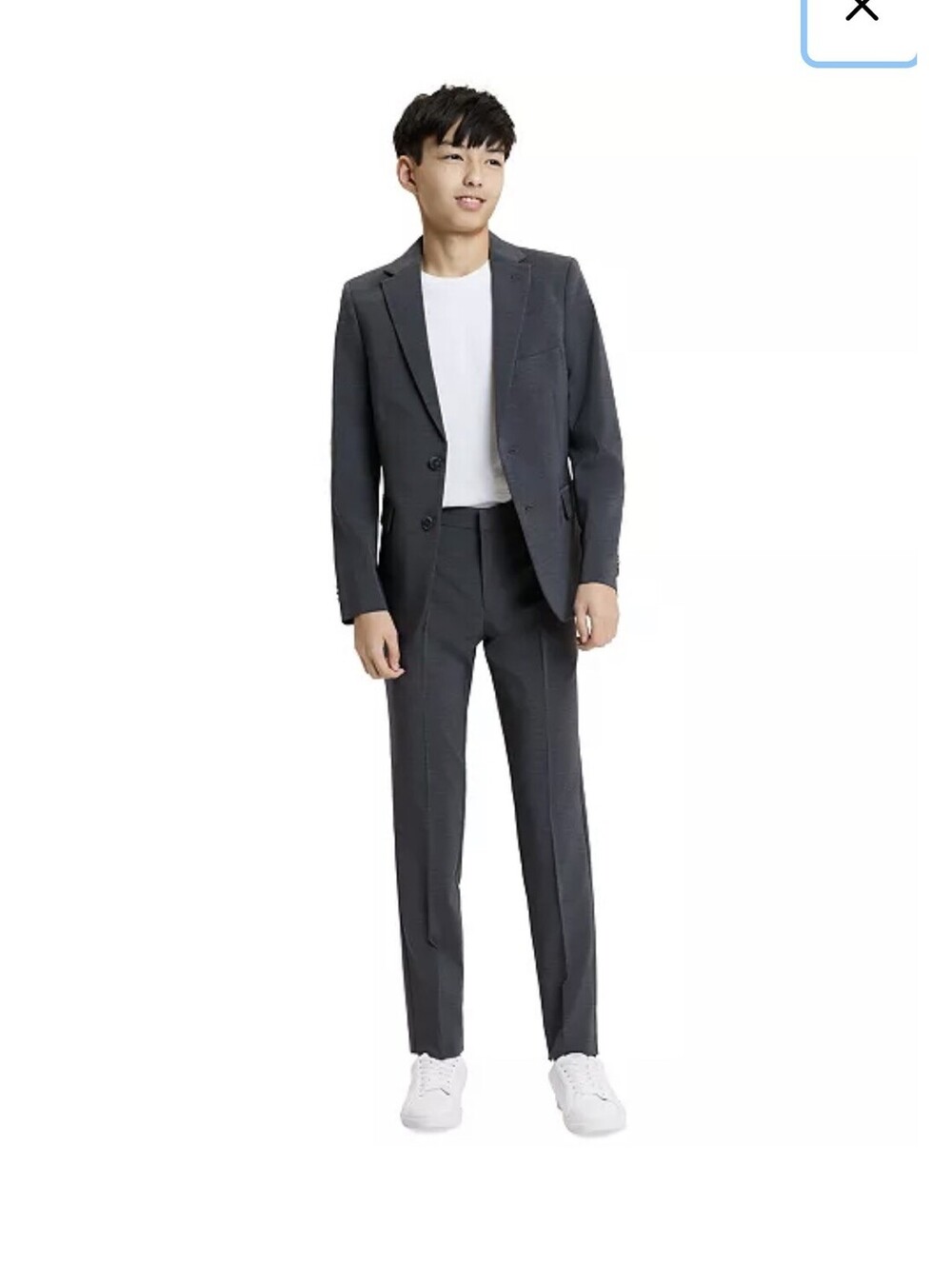 Kenneth Cole Techno Reaction2 piece  Kids 12Reg Performance Fabric Suit charcoal